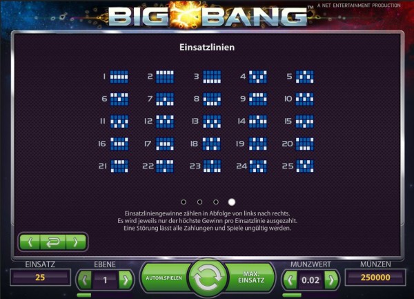Big Bang Gewinnlinien