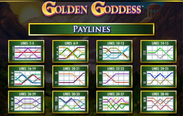 Golden Goddess Gewinnlinien